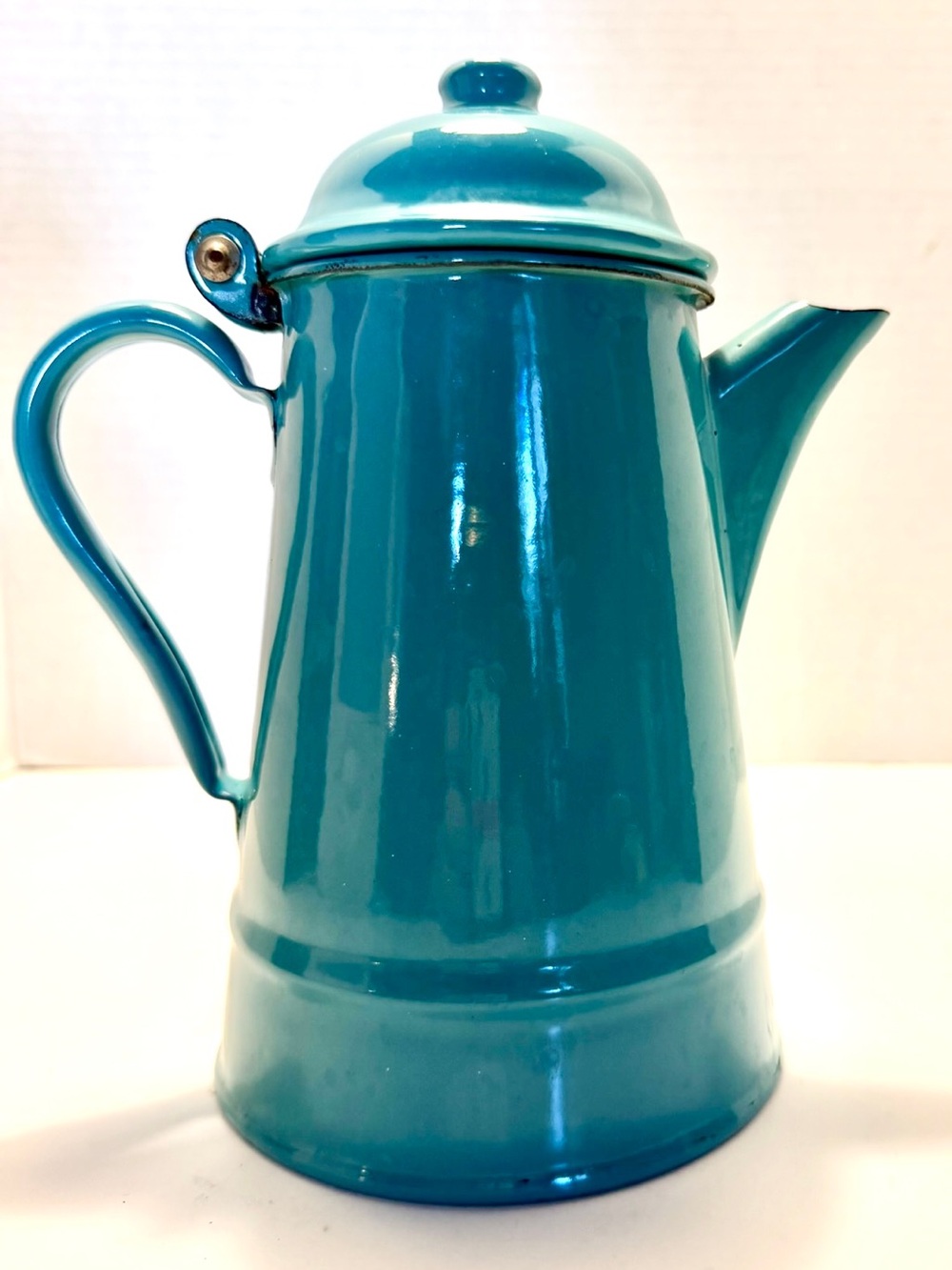 Vintage Enamelware Robin Egg Blue Coffee Pot French Farmhouse Style